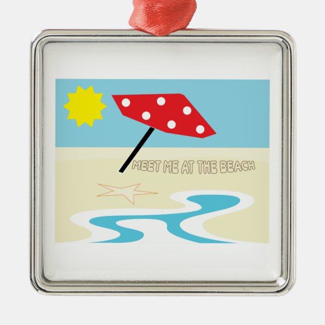 Ornement Métallique Rencontrez-moi à la plage (Devant)