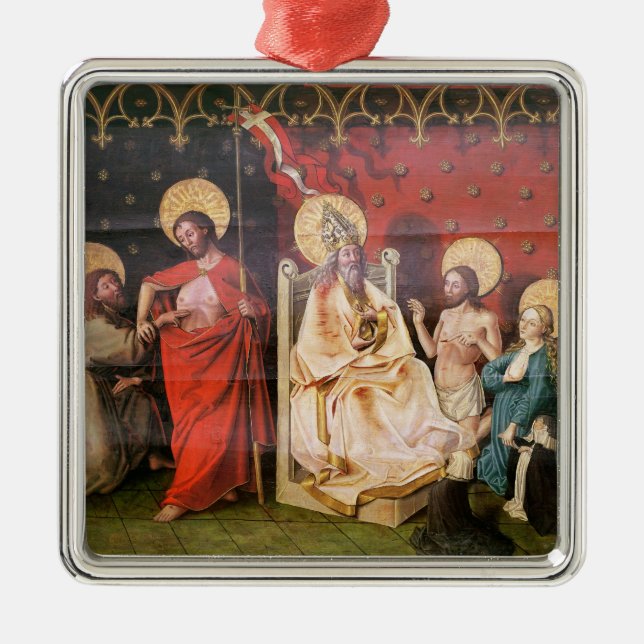 Ornement Métallique Retable dépeignant le Christ avec St Thomas (Devant)