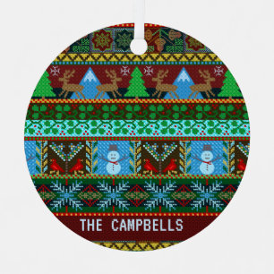 Ornement Métallique Rindeer de Noël moche   Nom