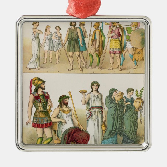 Ornement Métallique Robe grecque, de "der Voelker de Trachten", 1864 (Devant)