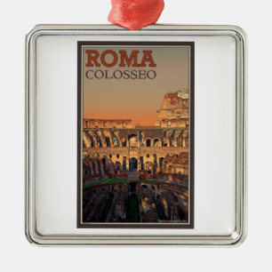 Ornement Métallique Rome - Colosseum et la lune