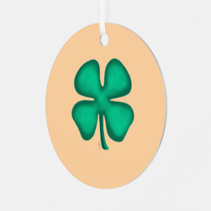 Ornement métallique rond bronzé Trèfle irlandais à