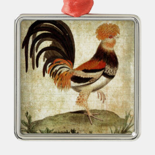 Ornement Métallique Rooster