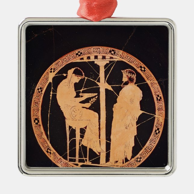 Ornement Métallique Rouge-chiffre athénien kylix dépeignant Aegeus (Devant)