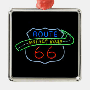 Ornement Métallique Route 66, Route Mère, Panneau néon