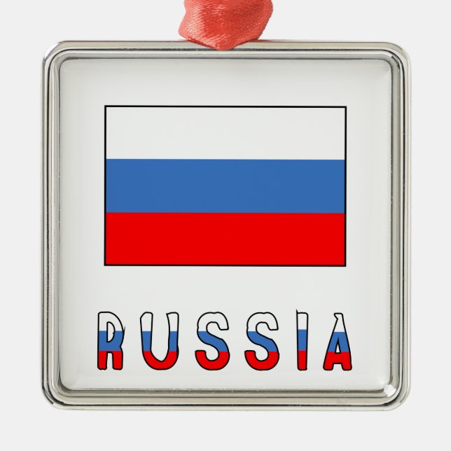 Ornement Métallique Russie et drapeau russe (Devant)