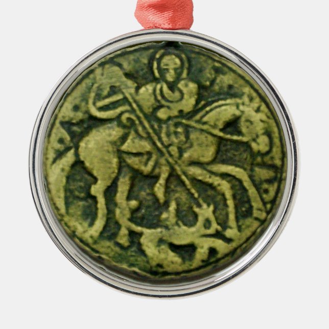 ORNEMENT MÉTALLIQUE SAINT GEORGE ET DRAGON MEDALLION (Devant)