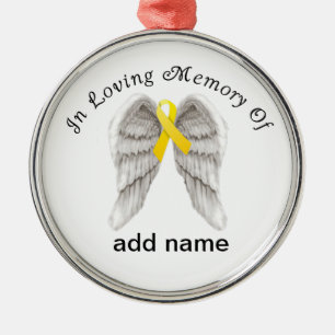 Ornement Métallique Sarcome commémoratif de ruban de jaune d'ornement