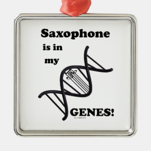 Ornement Métallique Saxophone dans mes gènes
