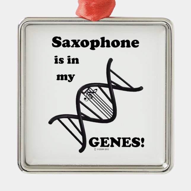 Ornement Métallique Saxophone dans mes gènes (Devant)
