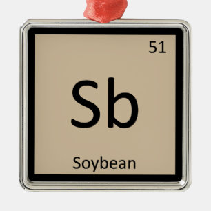 Ornement Métallique Sb - Chimie du soja Symbole du tableau périodique