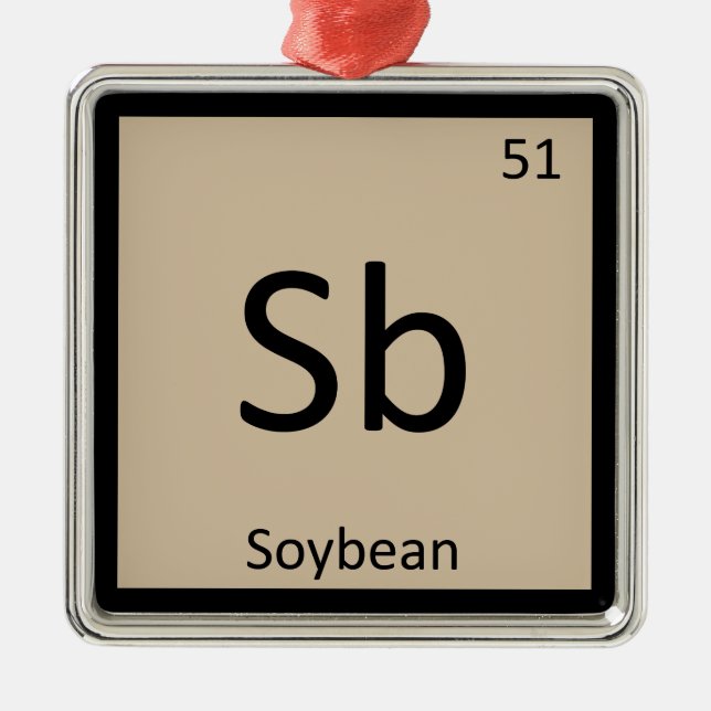 Ornement Métallique Sb - symbole de Tableau périodique de chimie de (Devant)
