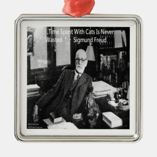 Ornement Métallique Sigmund Freud Dans Son Bureau & Citation de Chat D