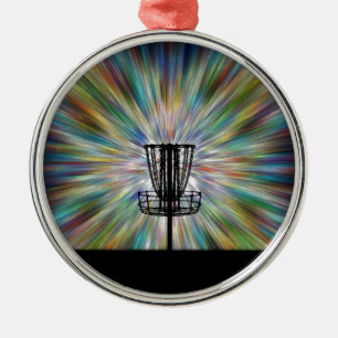 Ornement Métallique Silhouette du panier de golf de disque