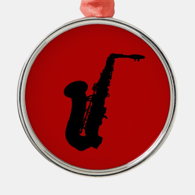 Ornement Métallique Silhouette saxophone (Devant)