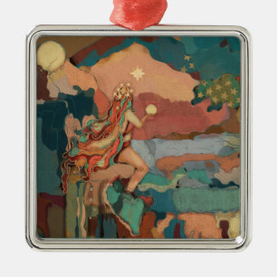 Ornement Métallique Sirène mystique d'étoiles toscanes de pastels