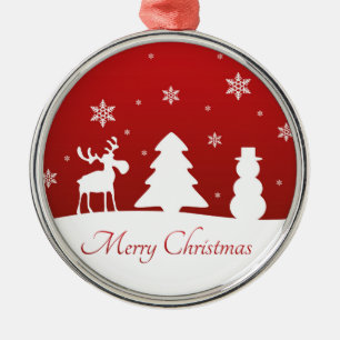 Ornement Métallique Snowman de rennes d'arbre de Noël