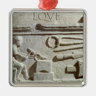 Ornement Métallique Soulagement dépeignant le magasin et les outils