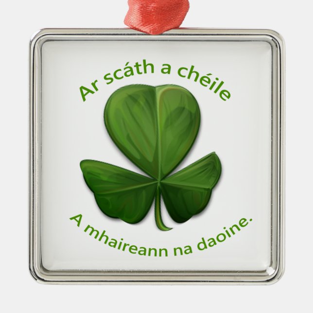 Ornement Métallique Sous l'abri de l'autre, les gens survivent (Devant)