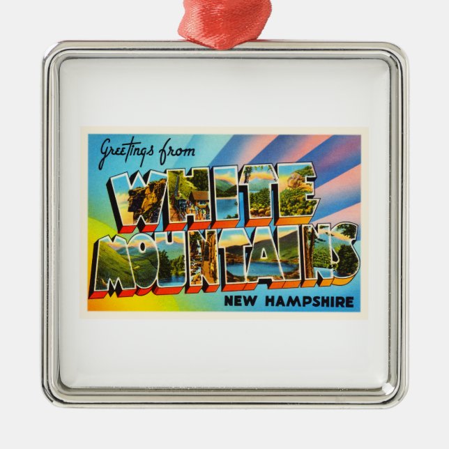 Ornement Métallique Souvenir blanc de voyage du New Hampshire NH de (Devant)