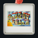 Ornement Métallique Souvenir de Vintage voyage de Delray Beach la<br><div class="desc">Delray Beach,  la Floride FL

Un nostalgique,  image vintage de carte postale de souvenir de voyage,  une rétro conception authentique. Salutations d'American Travelogue Virtual Touring Company !</div>