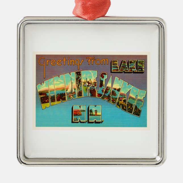 Ornement Métallique Souvenir de voyage de Winnipesaukee New Hampshire (Devant)