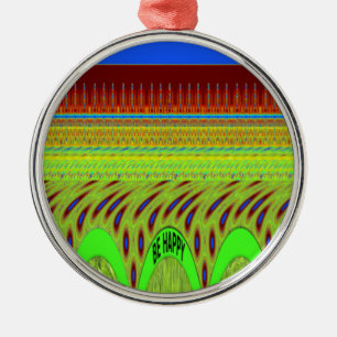 Ornement Métallique Soyez heureux Polka Dot Motif Cadeau Coloré