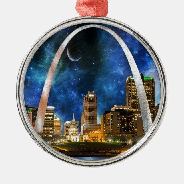 Ornement Métallique Spacey St. Louis Skyline (Devant)