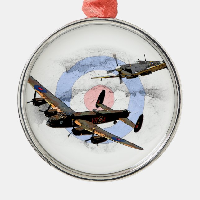 Ornement Métallique Spitfire et Lancaster (Devant)