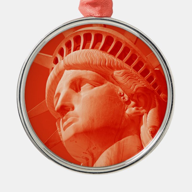 Ornement Métallique Statue rouge de la Liberté (Devant)
