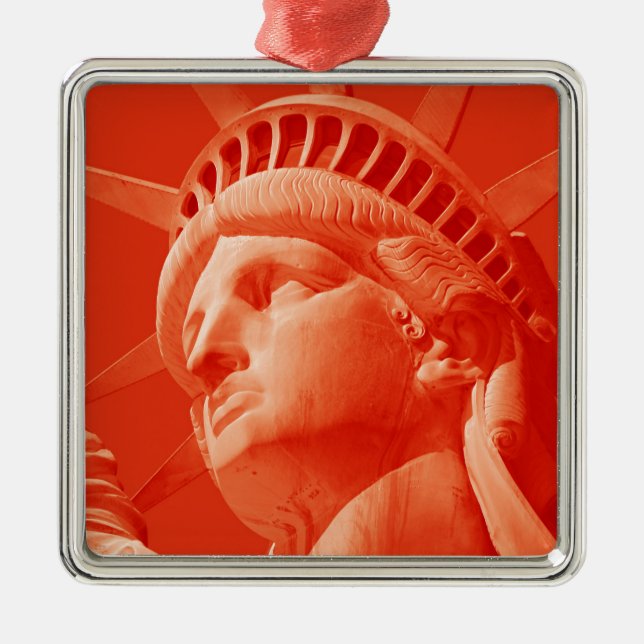 Ornement Métallique Statue rouge de la Liberté (Devant)