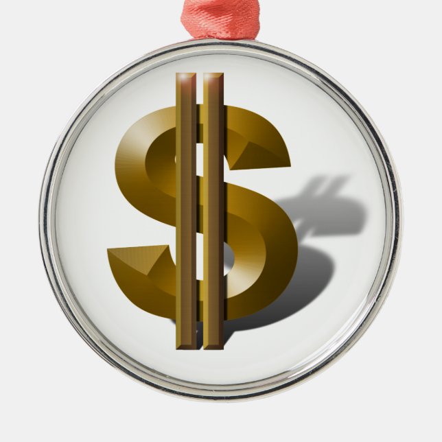 Ornement Métallique SYMBOLE Dollar Or (Devant)