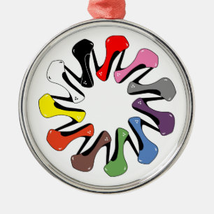 Ornement Métallique Talons colorés