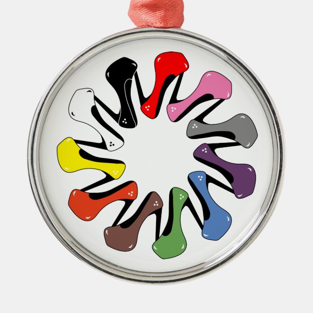 Ornement Métallique Talons colorés (Devant)
