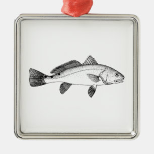 Ornement Métallique Tambour rouge - schéma vintage rougets communs