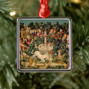 Ornement Métallique Tapisseries Unicorne Trouvé Légende Mythique