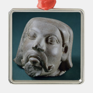 Ornement Métallique Tête polie de grès d'un étranger, Sarnath, 3ème