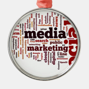 Ornement Métallique texte social de médias de mot-nuage