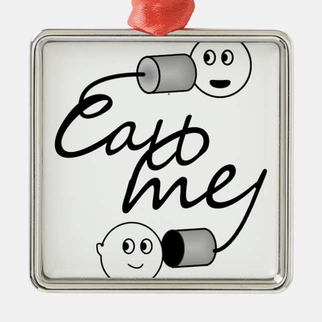 Ornement Métallique Tin Can Phone Call Me (Devant)