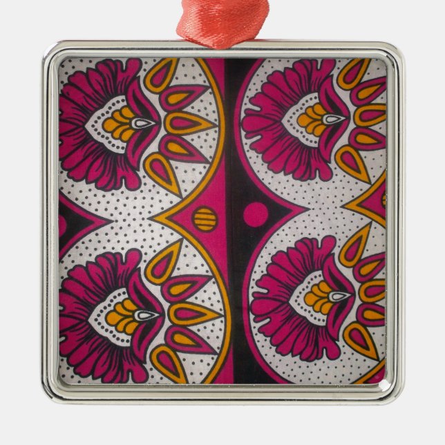 Ornement Métallique Tissu africain coloré Motif Art Print (Devant)