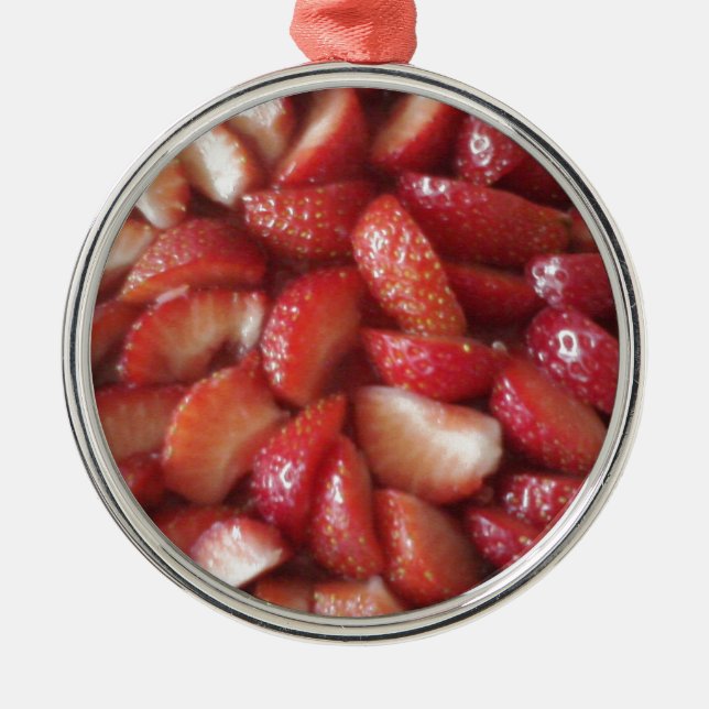 Ornement Métallique Tranches de fraise, casse-croûte sain de (Devant)
