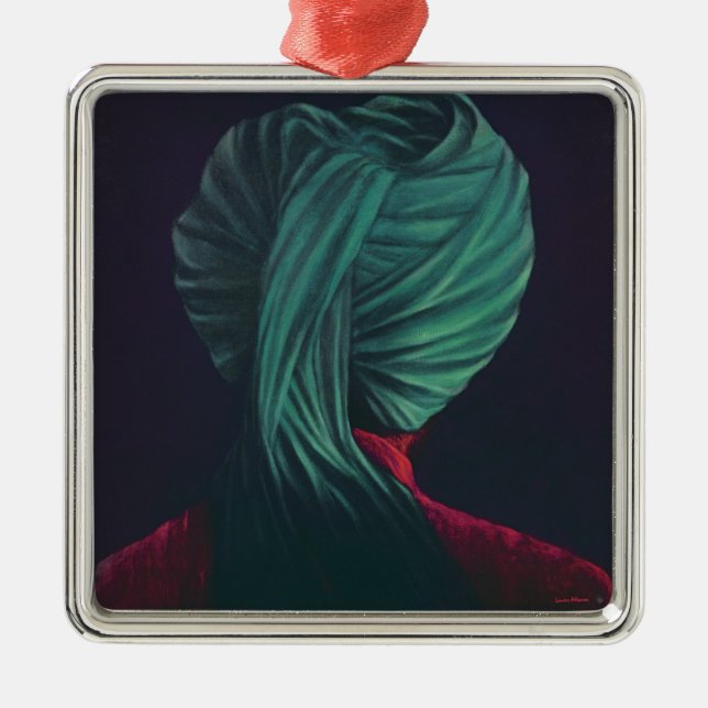 Ornement Métallique Turban vert (Devant)