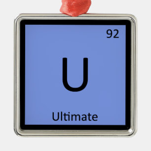 Ornement Métallique U - Symbole de chimie sportive Ultimate Frisbee