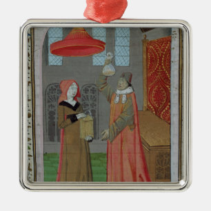 Ornement Métallique Un docteur examinant l'urine de St Elizabeth