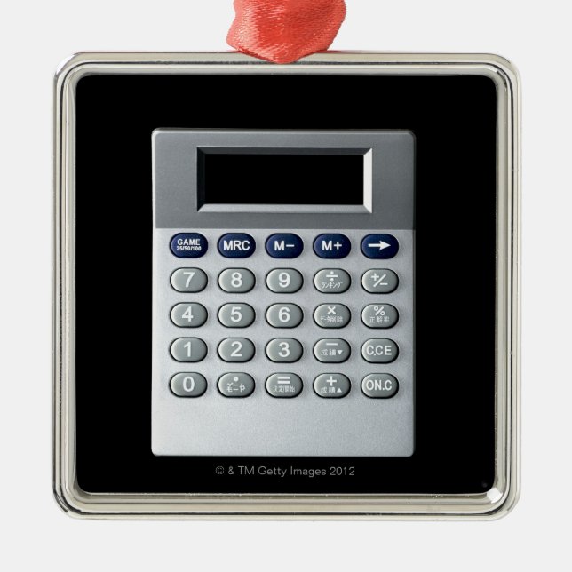 Ornement Métallique Une calculatrice argentée (Devant)