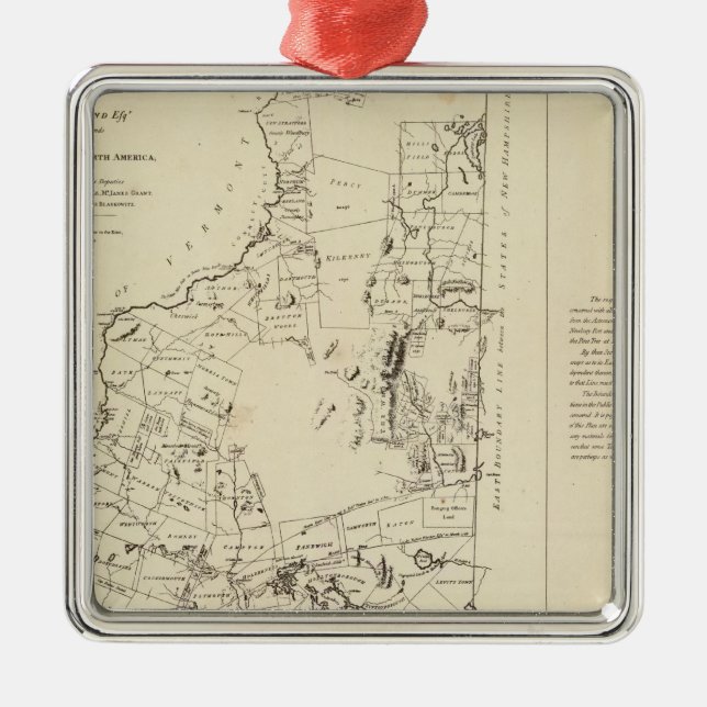 Ornement Métallique Une carte topographique (Devant)
