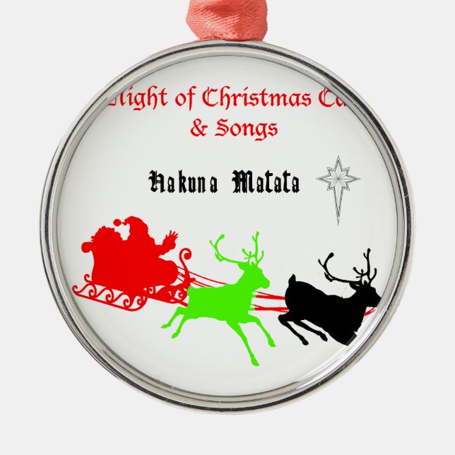 Ornement Métallique Une nuit de chants et chants de Noël Hakunamatata (Devant)