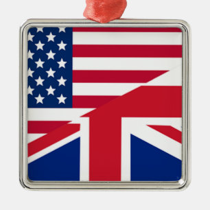 Ornement Métallique Union Jack American Flag Motif Stars