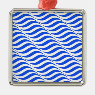 Ornement Métallique Vagues bleues