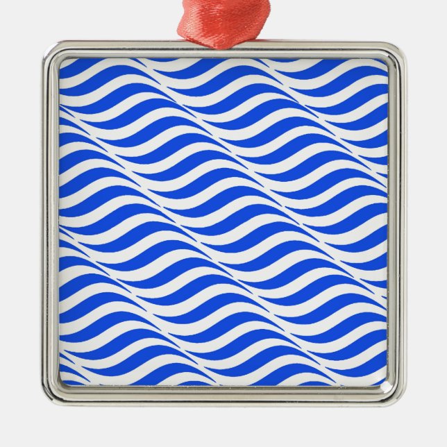 Ornement Métallique Vagues bleues (Devant)